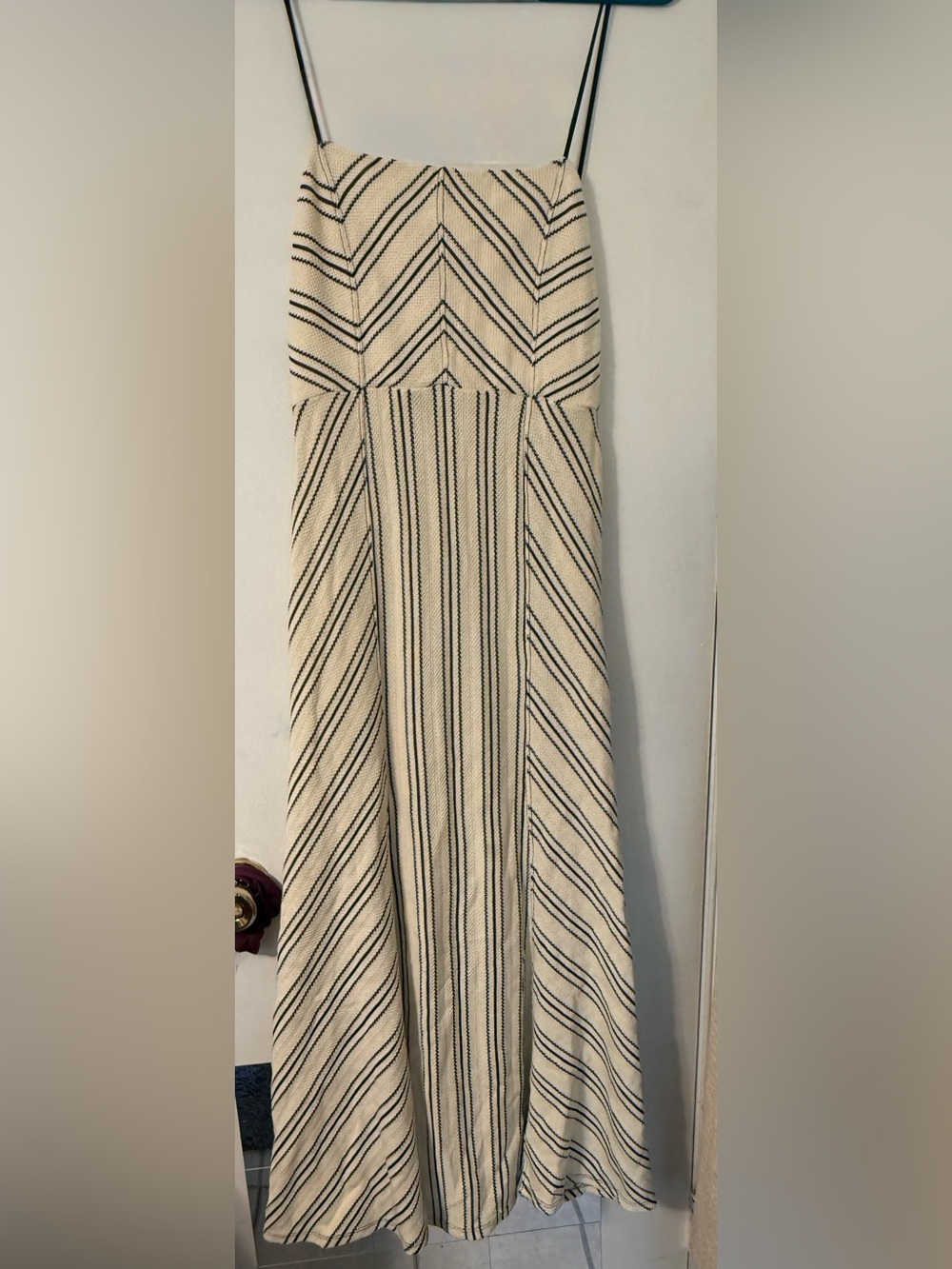 Free People Cream and Black Striped Maxi Dress